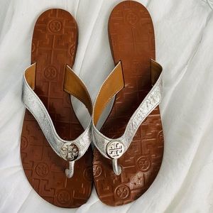 Tory Burch silver sandal